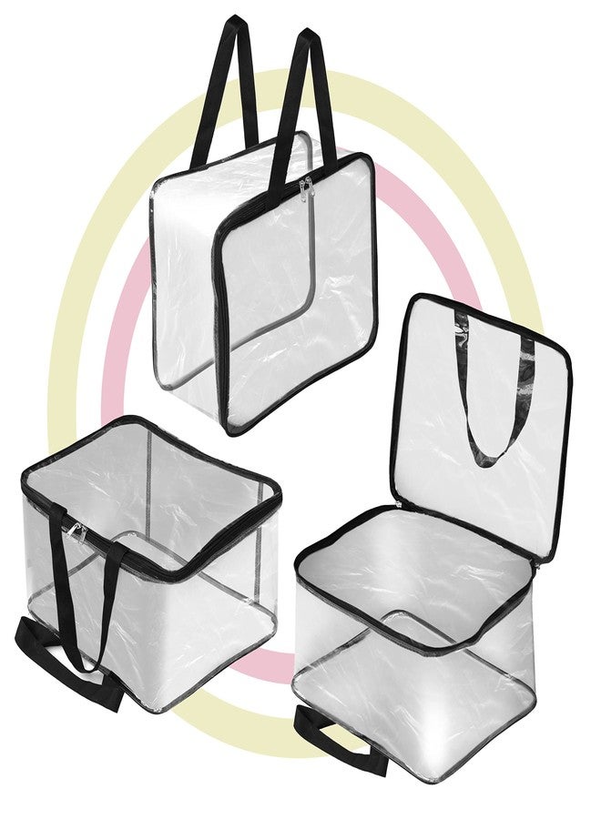 TULMAN 28 L Multipurpose Transparent Storage Bag for Clothes, Sarees & Organizing - 40x32x22 cm - Set of 4 - PVC Packing Organizer - Image 4